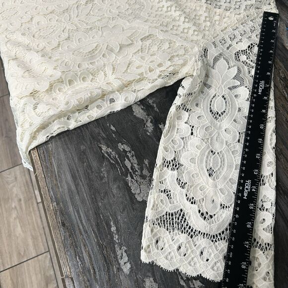 Rafaella Womens Top Medium Ivory Fairy Crochet Lined Boho Cottagecore Minimalist - Picture 8 of 10